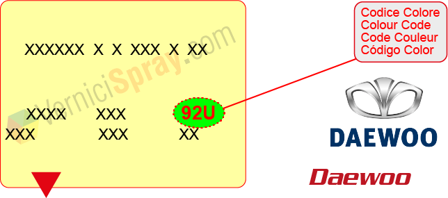 Trouver le code couleur DAEWOO